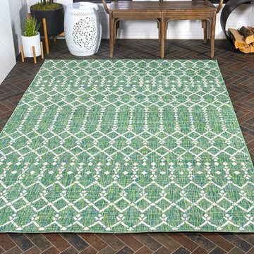 Ourika Moroccan Geometric Textured Weave Indoor/outdoor Rug